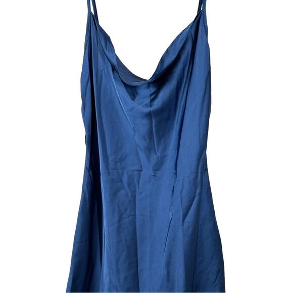 Shein Cowl Neck Blue Mini Slip Dress Size Small - Picture 4 of 11